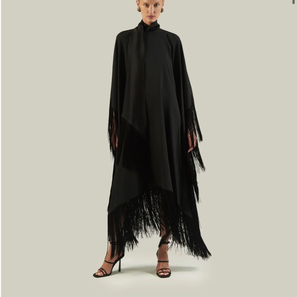 Chic Asymmetrical Black Fringe Dress